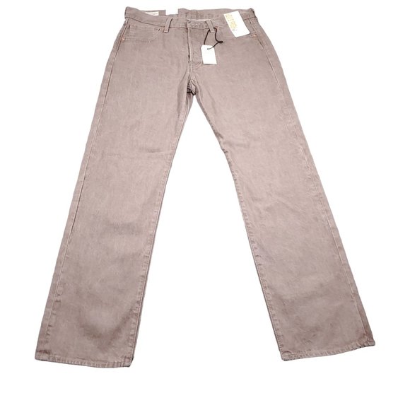 Levi's Fresh 501 Original Jeans Men's 34 x 32 Light Brown Straight Button Fly - Picture 1 of 13